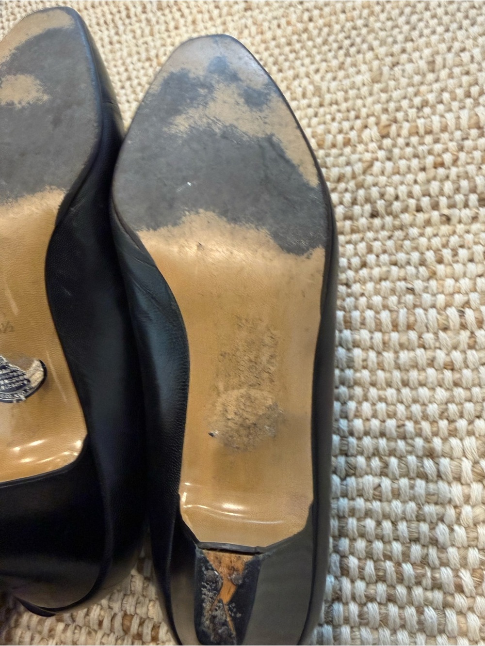 Balenciaga Black Leather Logo Detail Low Heel Pumps - Picture 8 of 8
